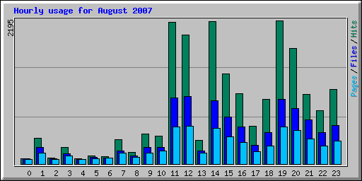 Hourly usage for August 2007