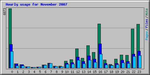 Hourly usage for November 2007